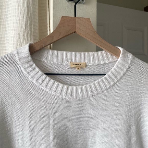 DONNI. The Cotton Knit Crewneck in Powder White - Picture 4 of 7
